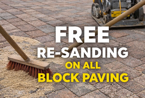 Free re-sanding on all block paving cleaning Milton Keynes
