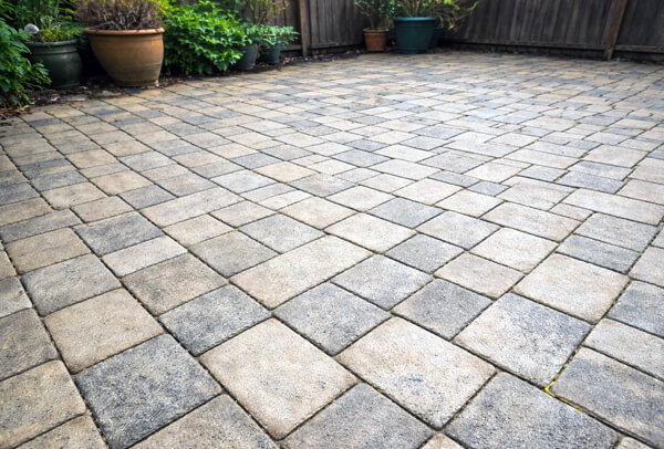 Block paving patio after cleaning in Milton Keynes