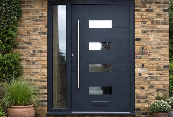 After aluminium front door painting results in Milton Keynes