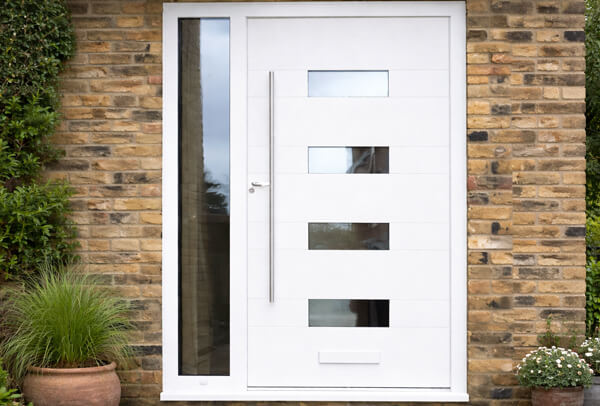 Before aluminium front door painting results in Milton Keynes