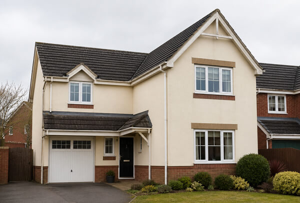 Bargeboards gutters and downpipes in Luton before painting