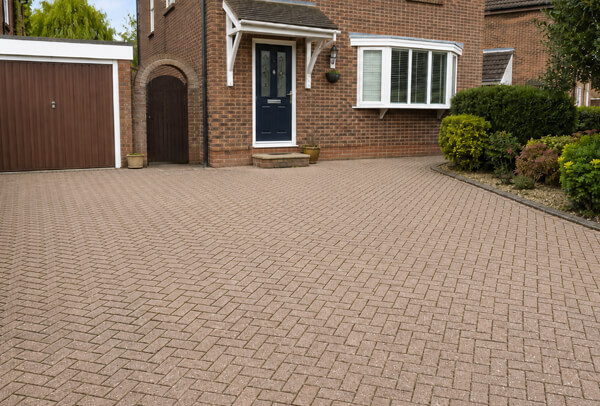 Bedford driveway after cleaning with moss and surface grime removed