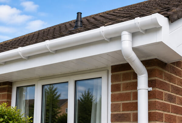 Roofline in Bedford after painting, with a cleaner and more coordinated finish
