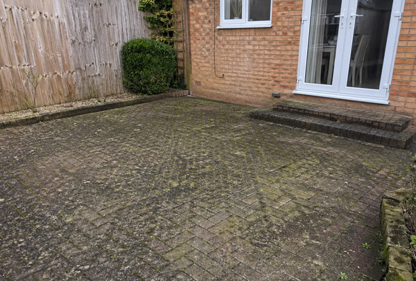Block paving patio in Luton after cleaning