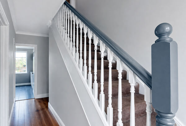 Ceilings and woodwork in Northampton after painting, with a crisp clean finish