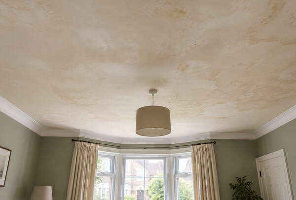 Ceiling in Oxford before painting with a dull marked finish