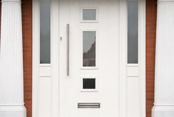 Before composite front door painting results in Milton Keynes