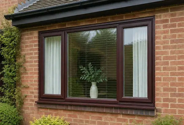 Composite window frame before painting with a colour that no longer matches the exterior