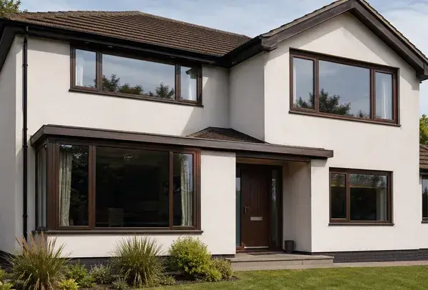 Composite window frame in Luton before painting with a colour that no longer matches the exterior