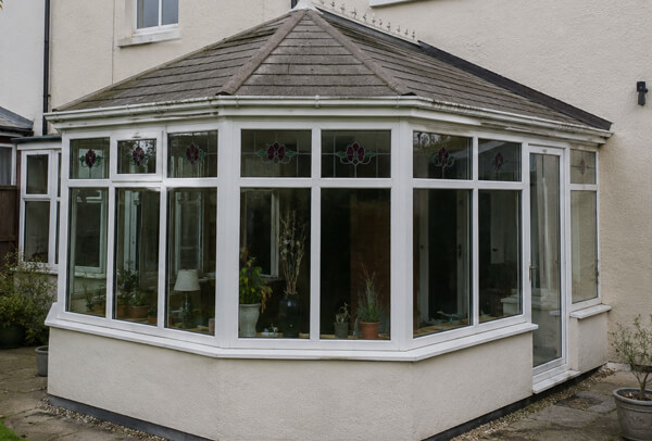 Conservatory frames before being matched with the house in Aylesbury