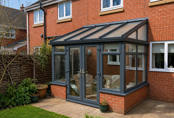 Conservatory frames after a cleaner painted finish in Aylesbury
