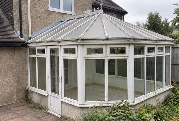 Conservatory roof bars and frames before painting in Dunstable