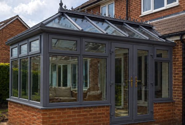 Luton conservatory after painting with a smooth modern sprayed frame finish