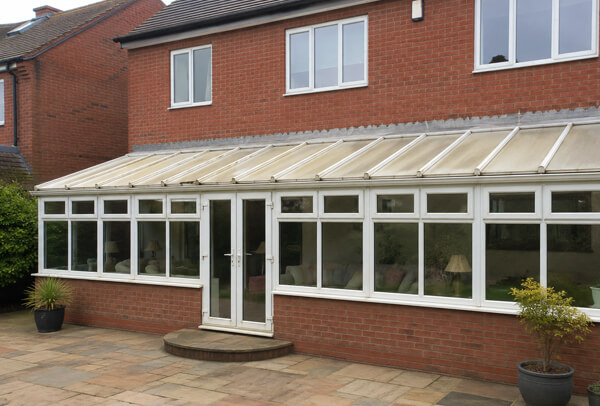 Usable conservatory before frame repainting in Dunstable