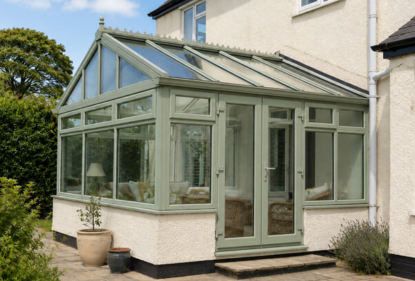 Conservatory after painting with a cleaner updated finish