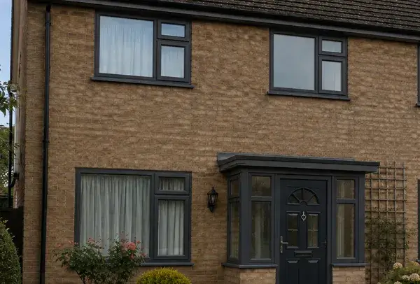 House window frames after painting with a cleaner more modern exterior finish