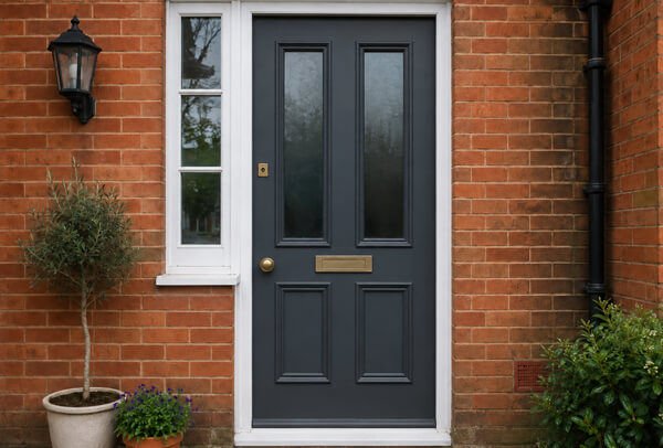External door after painting, showing a fresh finish and improved entrance