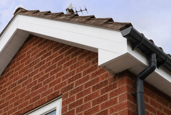 Bedford roofline after painting with refreshed fascia soffit gutter and bargeboard details