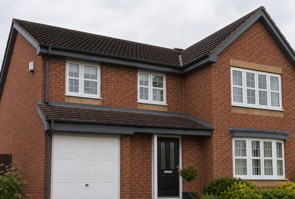 Roofline in Luton after colour change with painted fascia soffit and gutter details