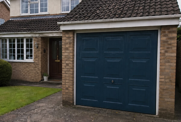 Fibreglass garage door in Luton after painting, with a refreshed exterior finish