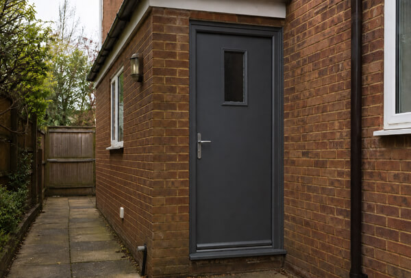 Front door after preparation and painting, showing a smooth clean result