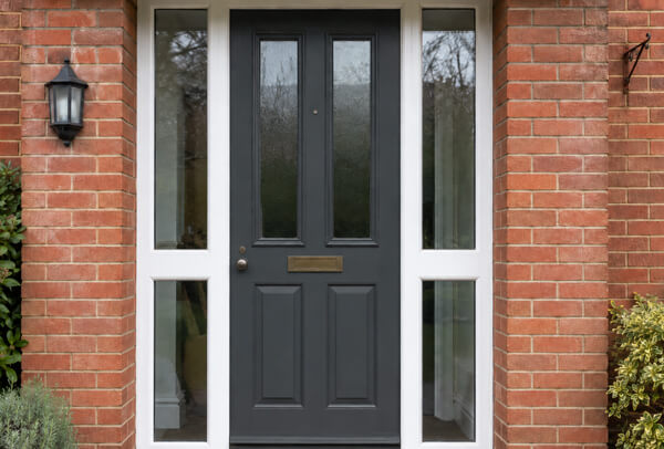 Front door after preparation and painting, showing a smooth clean result