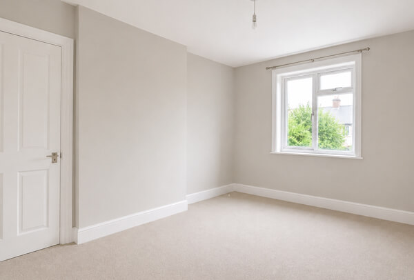 Room in Bedford after redecoration with refreshed walls ceiling and woodwork
