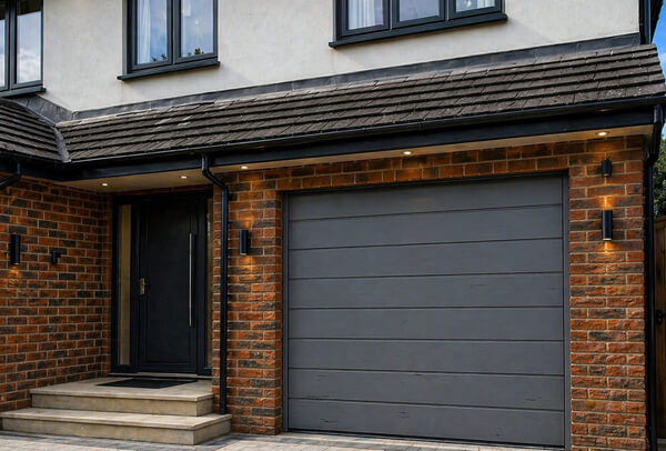 Garage door in Northampton after painting, with a smart updated finish