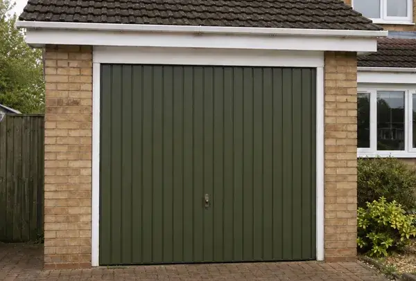 Garage door after preparation and a fresh painted finish
