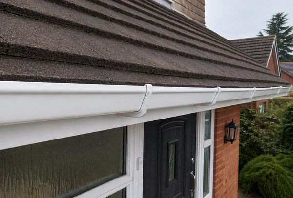Gutters in Northampton after cleaning, clear and flowing properly