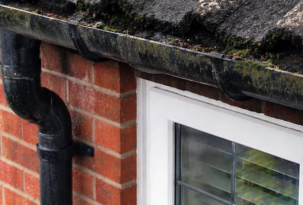 Gutters before cleaning in Milton Keynes
