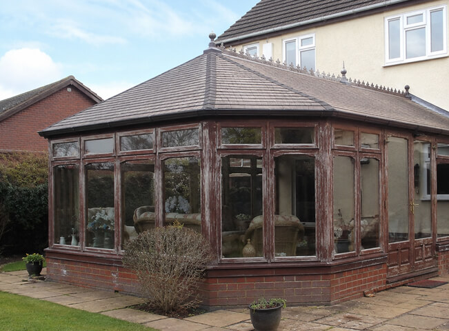 Conservatory before choosing a new exterior frame colour