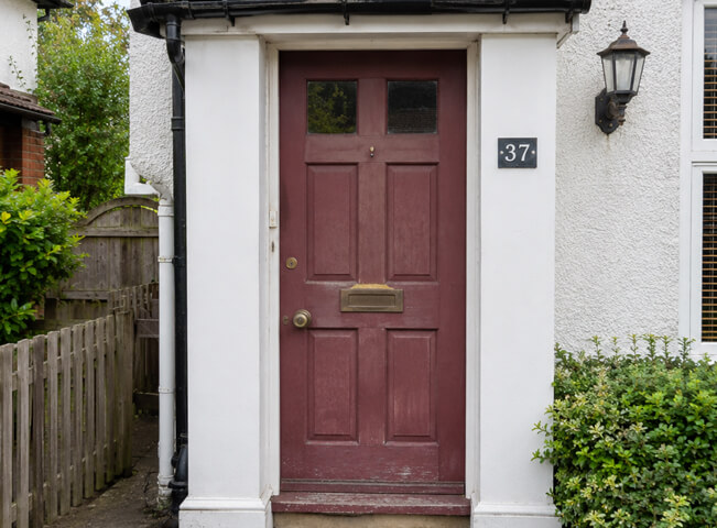 Front door before painting shown clearly for a painting quote