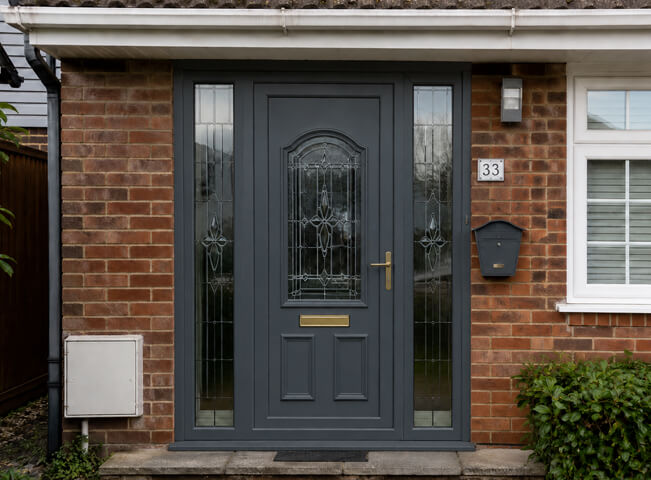 Front door after colour planning with a shade that suits the property