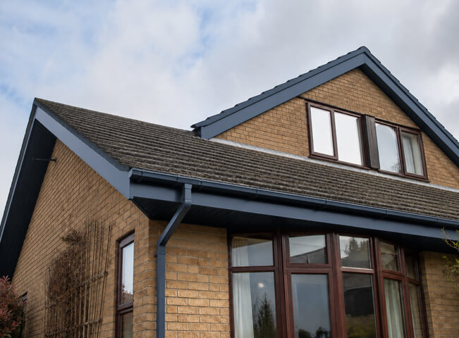 Hemel Hempstead roofline after colour planning with fascia and gutter trim matched to the home