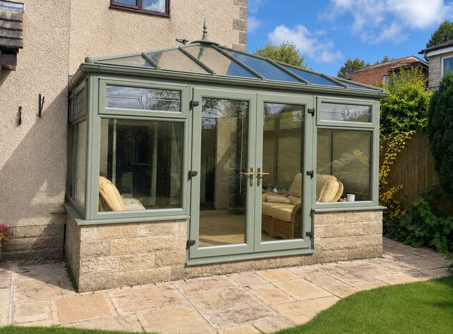uPVC conservatory after being painted with a cleaner finish