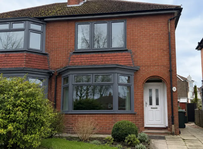 Window frames after repainting with a clean finished appearance