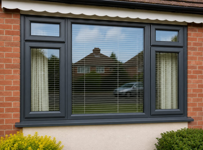 Hemel Hempstead window frames after painting, with a clean coordinated finish