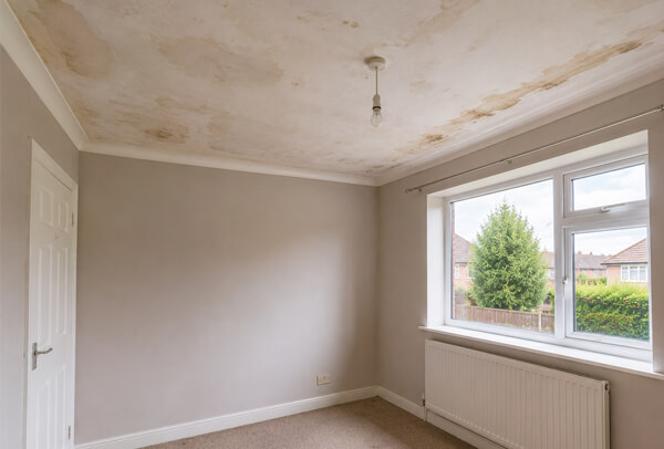 High Wycombe ceiling before painting with a dull and patchy surface