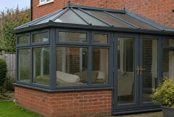 Conservatory in High Wycombe after frame painting with a cleaner updated finish