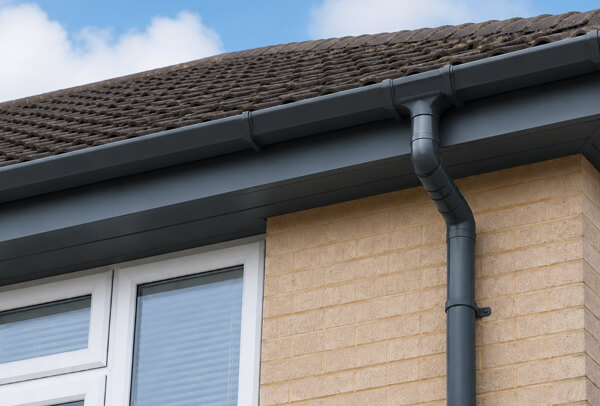 Gutters and downpipes in High Wycombe after painting