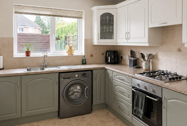 Kitchen cupboards after a carefully chosen paint colour