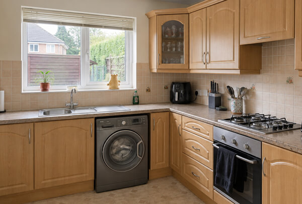Kitchen cupboards before choosing a new paint colour