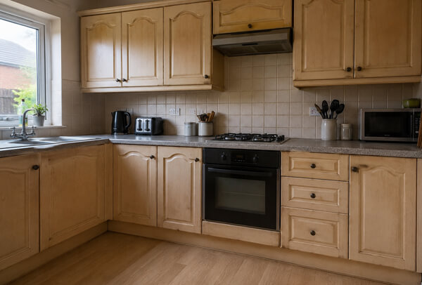 Kitchen doors and drawer fronts before painting