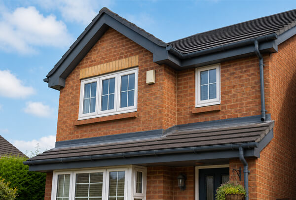 High Wycombe roofline after painting with clean fascias soffits gutters and bargeboards