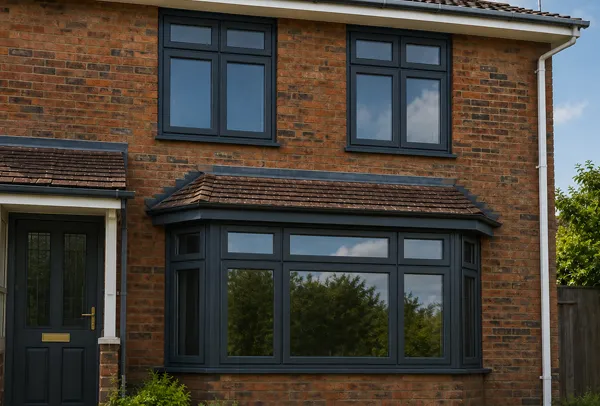 Window frames in High Wycombe after painting with a sharper exterior colour