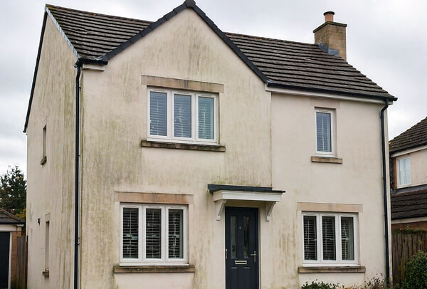 House exterior before washing in Milton Keynes
