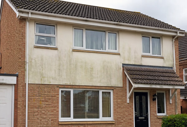 House exterior before washing in Milton Keynes