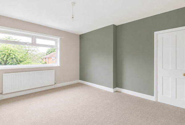 Interior room in Bedford after decorating with a fresh finished look
