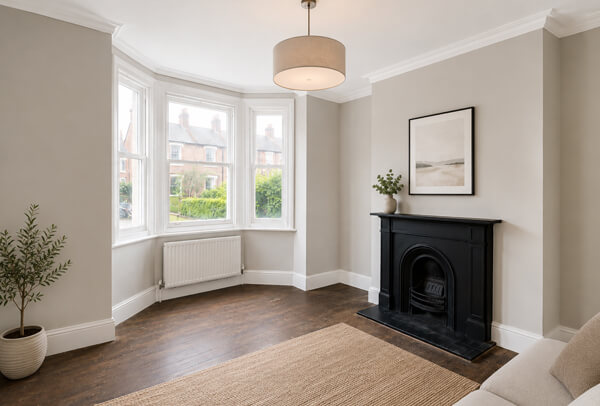 Room in Oxford after painting and decorating with fresh walls and clean woodwork